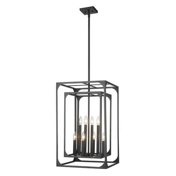 Z-Lite Easton Chandelier, 8-Light, 16.5 In.W x 27 In.H, Matte Black/Matte Black 3038-8MB - main